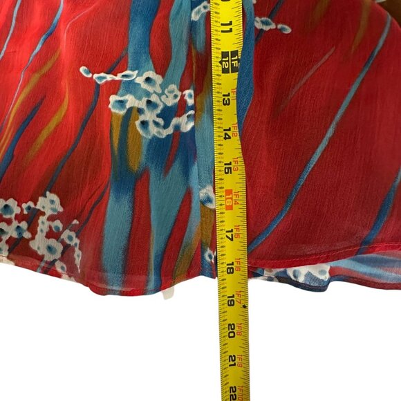 Walter Baker Short Sleeve Drea Top Rio Palm Multicolor Size S Self Tie Back - Picture 11 of 11